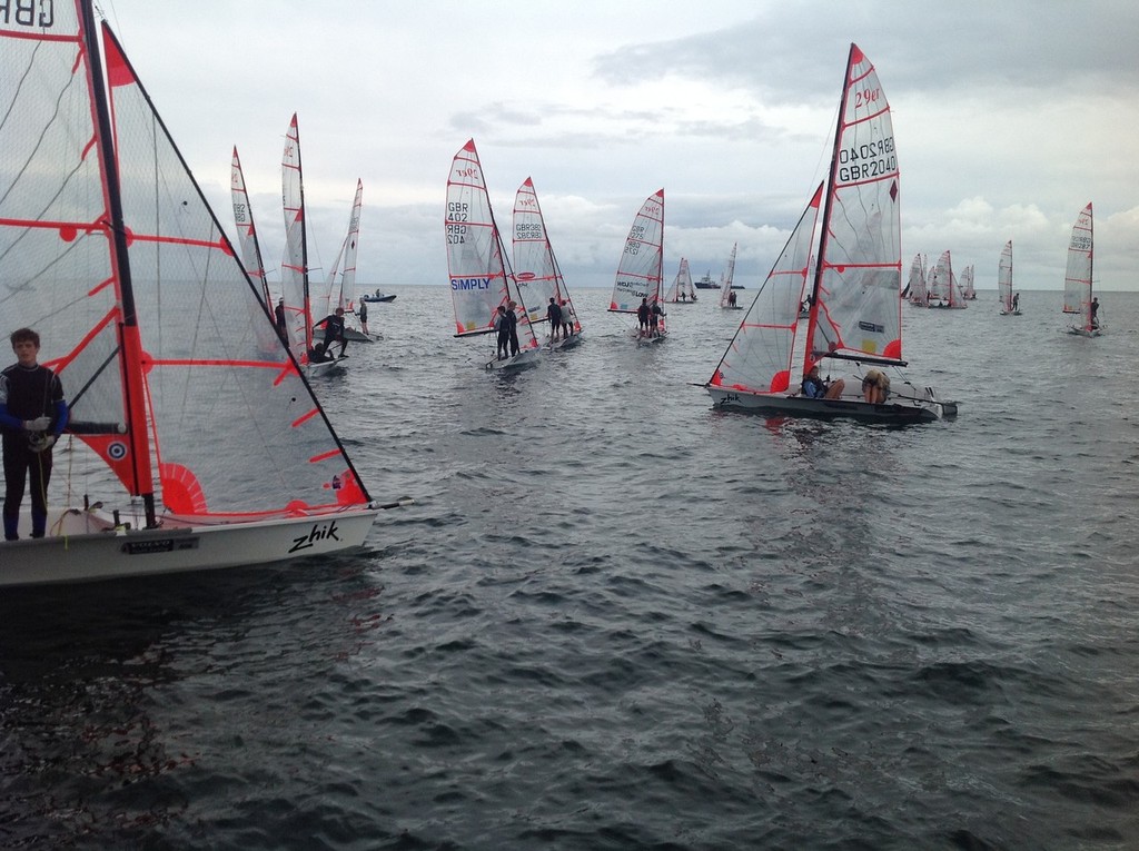 Awaiting breeze before R8 - 29er UK National Championships 2012 © Bill Tucker